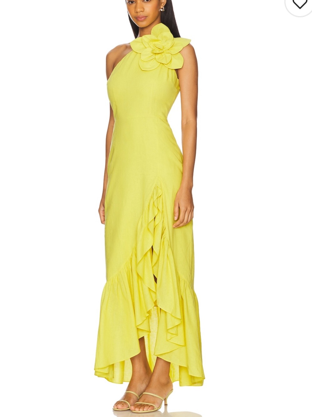 Yumi Kim One-Shoulder Maxi Dress in Chartreuse
